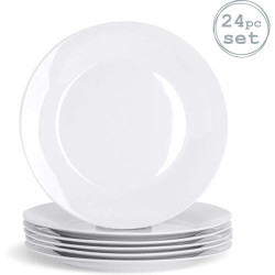 Assiettes Blanches Cercle 268 mm, Boîte 24, Argon Tableware en situation