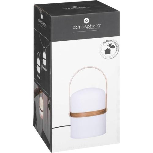 Présentation de Zoom sur Lampe extérieure Kiara, blanc, bois, Atmosphera