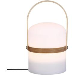 Présentation Lampe extérieure Kiara, blanc, bois, Atmosphera