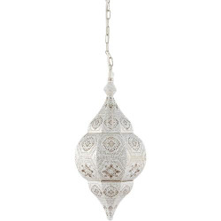 Lampe Suspension Marrakesch, Luminaire Marocain Doré en situation