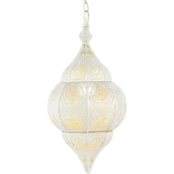 Présentation Lampe Suspension Marrakesch, Luminaire Marocain Doré