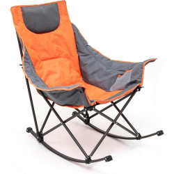 Présentation Chaise Camping Bascule Luxe Rembourrée SUNNYFEEL Orange