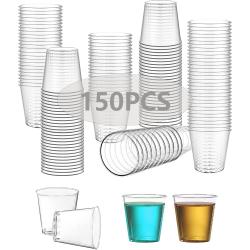 Présentation Verres à Liqueur Plastique 150 Pièces, Réutilisables, Transparent