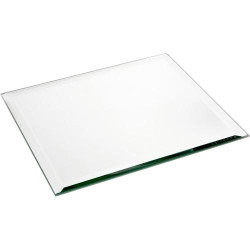 Présentation Miroir carré verre biseauté 5 mm, design élégant