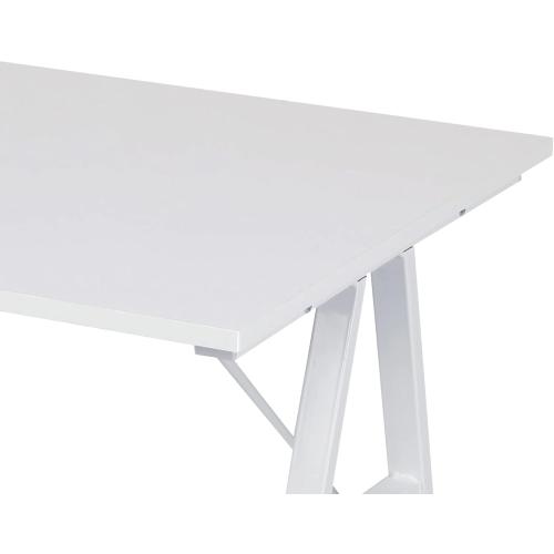 Présentation de Zoom sur Table Bureau Moderne Rebecca Mobili, Blanc, MDF Acier