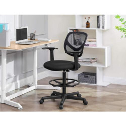 Fauteuil Bureau Ergonomique SONGMICS, Noir, Repose Pieds en situation