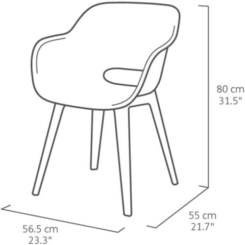 Présentation de Zoom sur Chaise Keter Akola, Polypropylène, Couleur Blanc