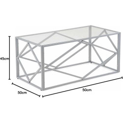 Table Basse Design Rectangulaire Verre, Métal DecoInParis en situation