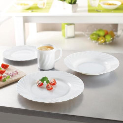 Assiettes Dessert Luminarc Trianon Blanc 19 cm en situation