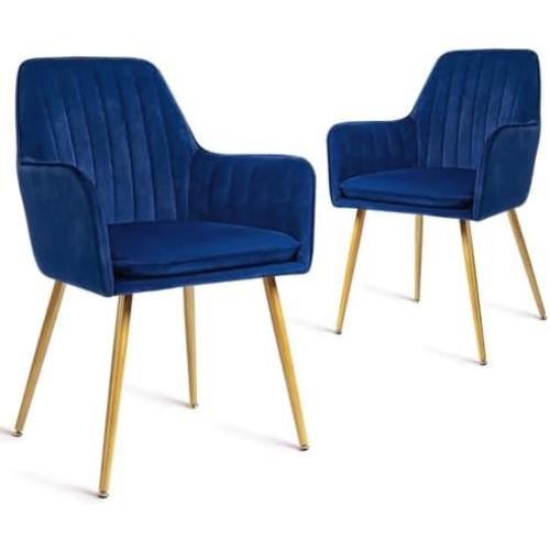 Présentation de Présentation Lot de 2 Fauteuils Modernes en Velours pour Salon et Cuisine