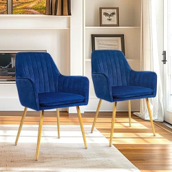 Lot de 2 Fauteuils Modernes en Velours pour Salon et Cuisine en situation