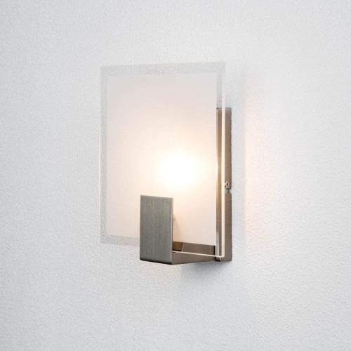 Présentation de Applique murale carrée fer blanc, lampe Sonian LED en situation