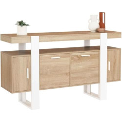 Présentation Buffet Phoenix 4 Portes Bois Blanc, Élégance Moderne