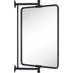 Présentation Miroir pivotant inclinable noir salle de bain rectangulaire