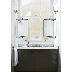 Miroir pivotant inclinable noir salle de bain rectangulaire en situation