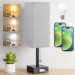 Présentation Lampe de Chevet Kakanuo avec Ports USB - Idéale pour Chambre et Salon