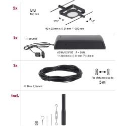 Kit LED Paulmann CorDuo 5 x 4,5 W Noir Mat Chrome en situation