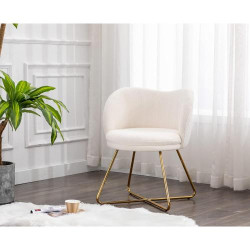 Fauteuil Coiffeuse Fausse Fourrure Blanc WAHSON OFFICE CHAIRS en situation