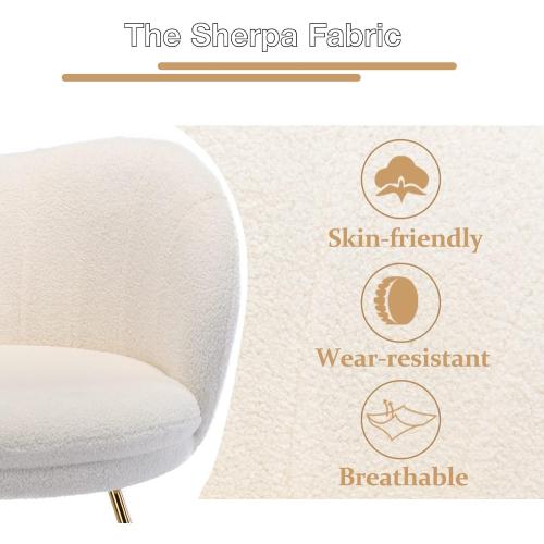 Présentation de Zoom sur Fauteuil Coiffeuse Fausse Fourrure Blanc WAHSON OFFICE CHAIRS