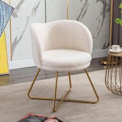 Présentation Fauteuil Coiffeuse Fausse Fourrure Blanc WAHSON OFFICE CHAIRS