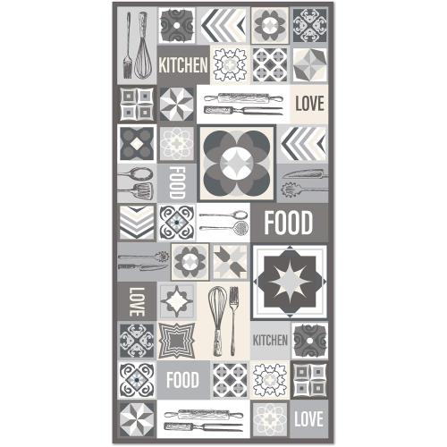 Présentation de Présentation Tapis Vinyle Cuisine Antidérapant Lavable Gris 60x110 cm