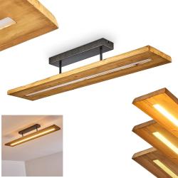 Présentation Plafonnier LED Adak bois, métal, lampe suspendue élégante