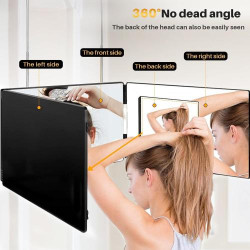 Miroir 360 GOQELK Coiffure Homme Triptyque Portable en situation