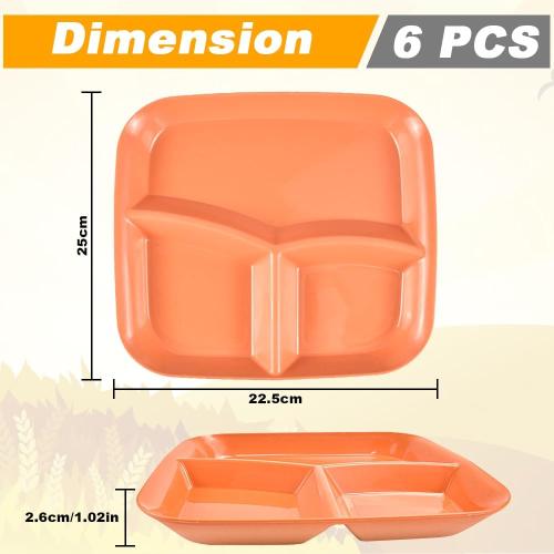 Présentation de Assiettes Divisées Plastique 6 PCS, Service Table Compartiment en situation