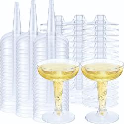 Présentation Verres Plastique 120ml, 60 Pièces, Gobelets Cocktail, Transparent