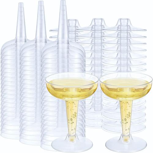 Présentation de Présentation Verres Plastique 120ml, 60 Pièces, Gobelets Cocktail, Transparent