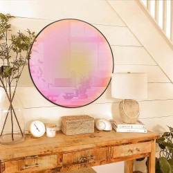 Présentation Miroir rond GlasFlength, décoration murale, reflet couleur