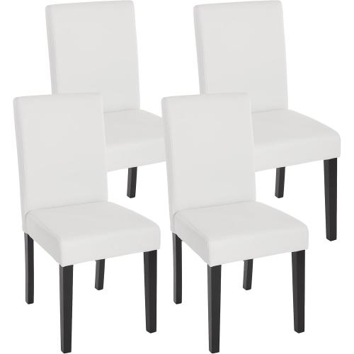 Présentation de Présentation Chaises de séjour Littau, Simili Cuir Blanc Mat, Lot 4