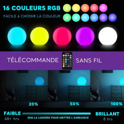 MR.GO Lampe Boule LED RGB, Changement Couleurs, Télécommande en situation