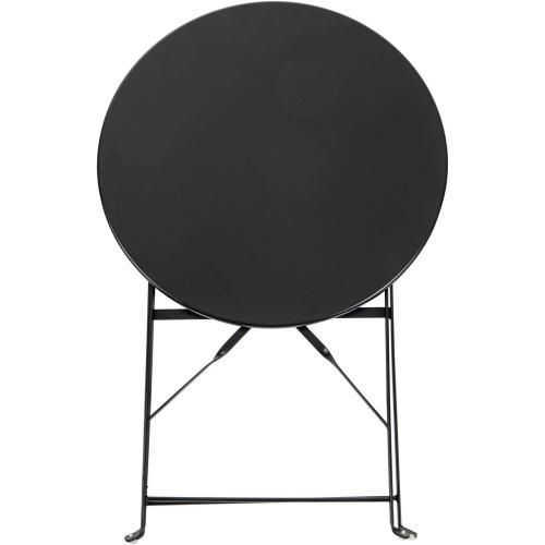 Présentation de Zoom sur Bistro Set 3 Pièces Noir, Meubles de Jardin Pliants