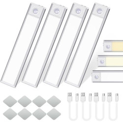 Présentation Lanlelin 4Pack LED Lampe Placard, Dimmable, Détecteur Mouvement