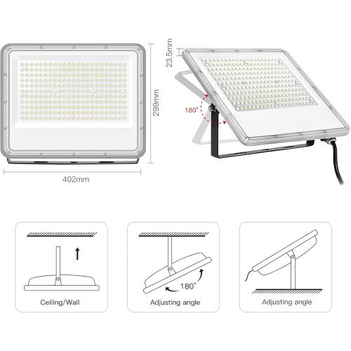 Présentation de Projecteur LED extérieur 200W, 20000LM, étanche IP65 en situation