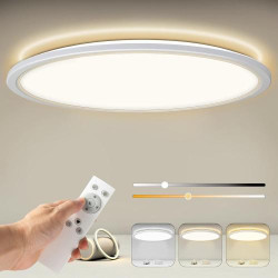 Présentation Plafonnier LED Dimmable CGSGDK, Panneau Rond Blanc