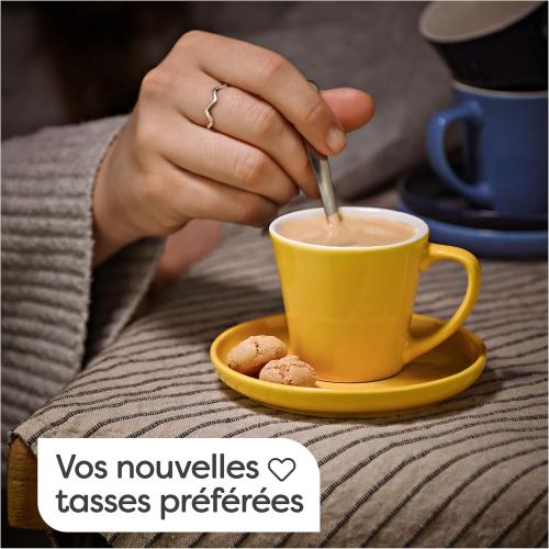 Présentation de Zoom sur Tasses à Café Expresso en Céramique Multicolore, Lot 6