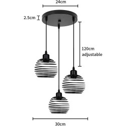 ZMH Suspension Luminaire Vintage Noir, Lampe Métal E27 en situation