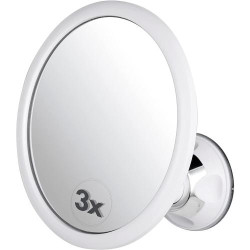 Présentation Miroir Douche Rond Grossissant 3X Mirrorvana, Incassable