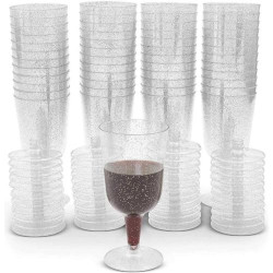 Présentation Verres à Vin Paillettes Argentées LATERN, 50 pièces