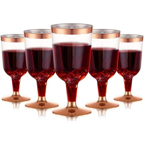 Présentation de Présentation Verres à Vin Plastique LATERN 30 Pièces Or Rose