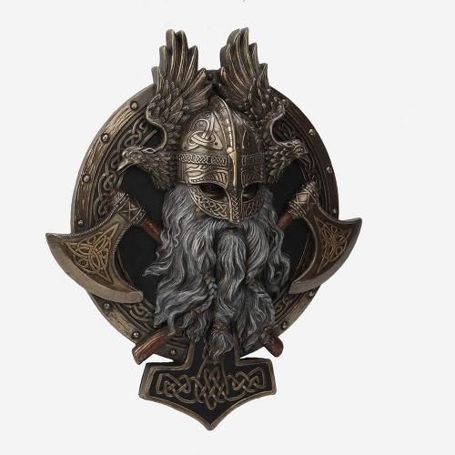 Présentation de Zoom sur Plaque murale Viking résine bronze Veronese Design