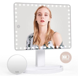 Présentation Miroir maquillage FASCINATE, rechargeable, écran tactile, 45 LED