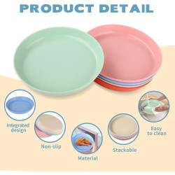 Assiettes plates Liyingfu, service 39 pièces, plastique réutilisable en situation