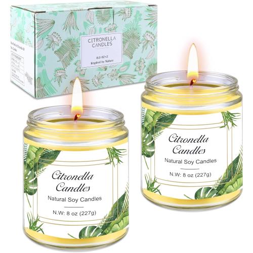 Présentation de Présentation Bougie Citronnelle Cire Soja Naturelle, Cadeau Extérieur