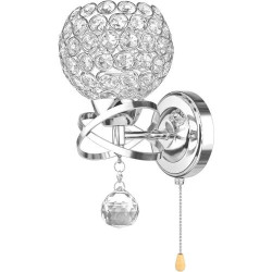 Présentation Lampe murale cristal moderne ALLOMN, interrupteur argent