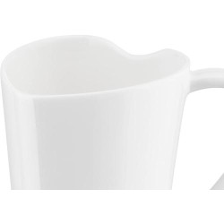 Mug Coeur Design Alessi, Bone China, Blanc en situation