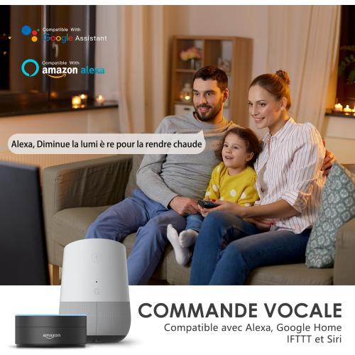 Présentation de Zoom sur Plafonnier LED RGB Dimmable 30W, Compatible Alexa, Télécommande