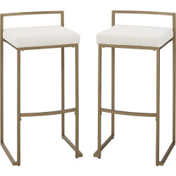 Présentation Tabourets de bar crème doré, Crosley Furniture, lot de 2